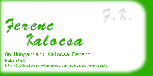 ferenc kalocsa business card